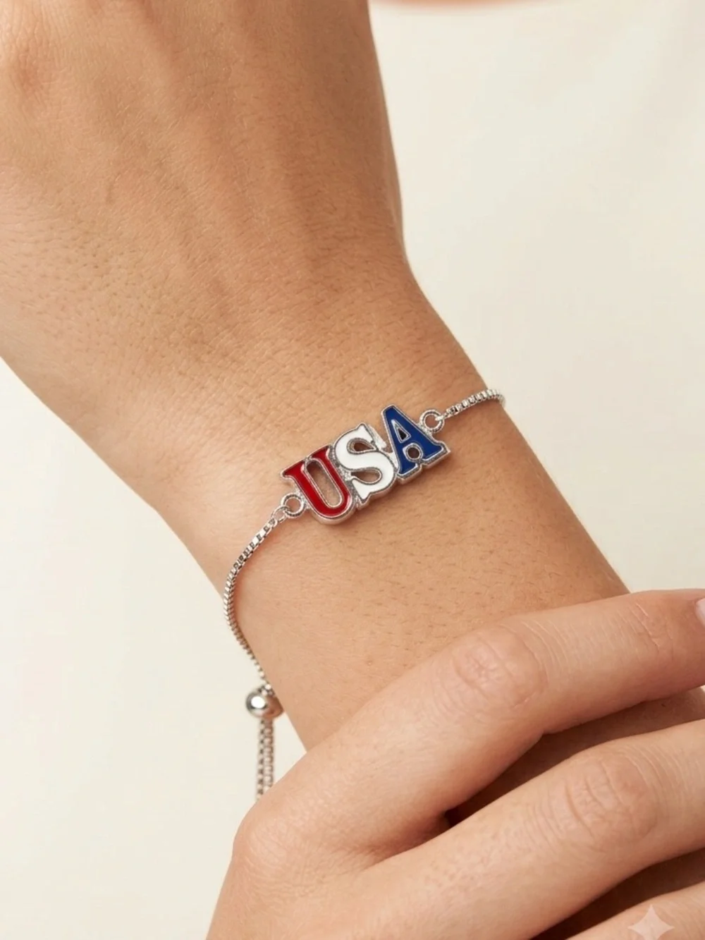 Holiday Lane USA Slider Bracelet | Red White Blue Enamel Patriotic Jewelry